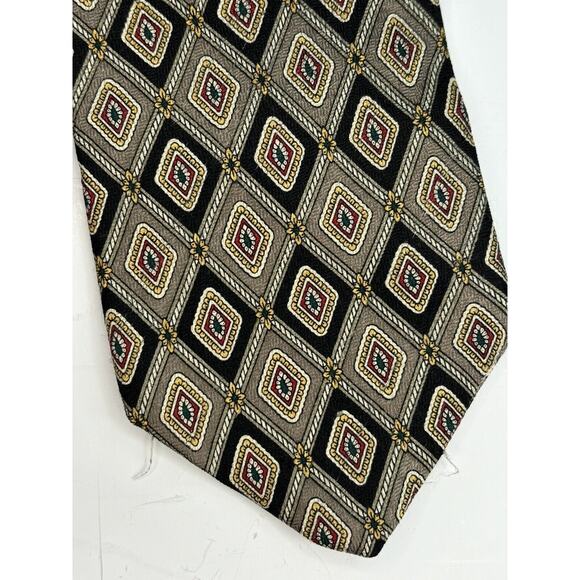 Vintage Silk Neck Ties (2) Gold Navy Men Tie Geoffrey Beene Colorstiks 53" 56" - Picture 3 of 5